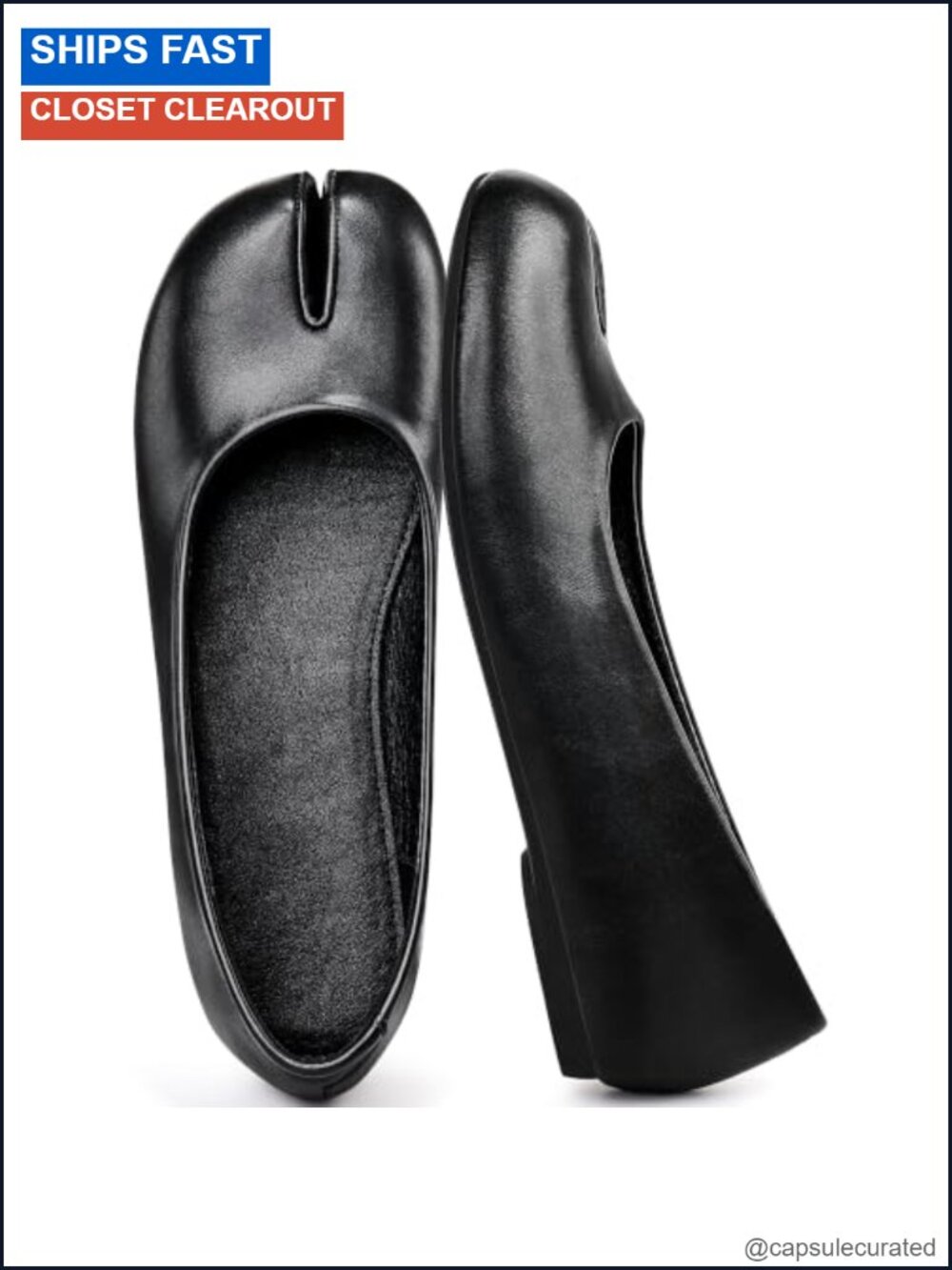 Tabi Flats Split Toe Suede PU Memory Foam Slip-On Shoes
